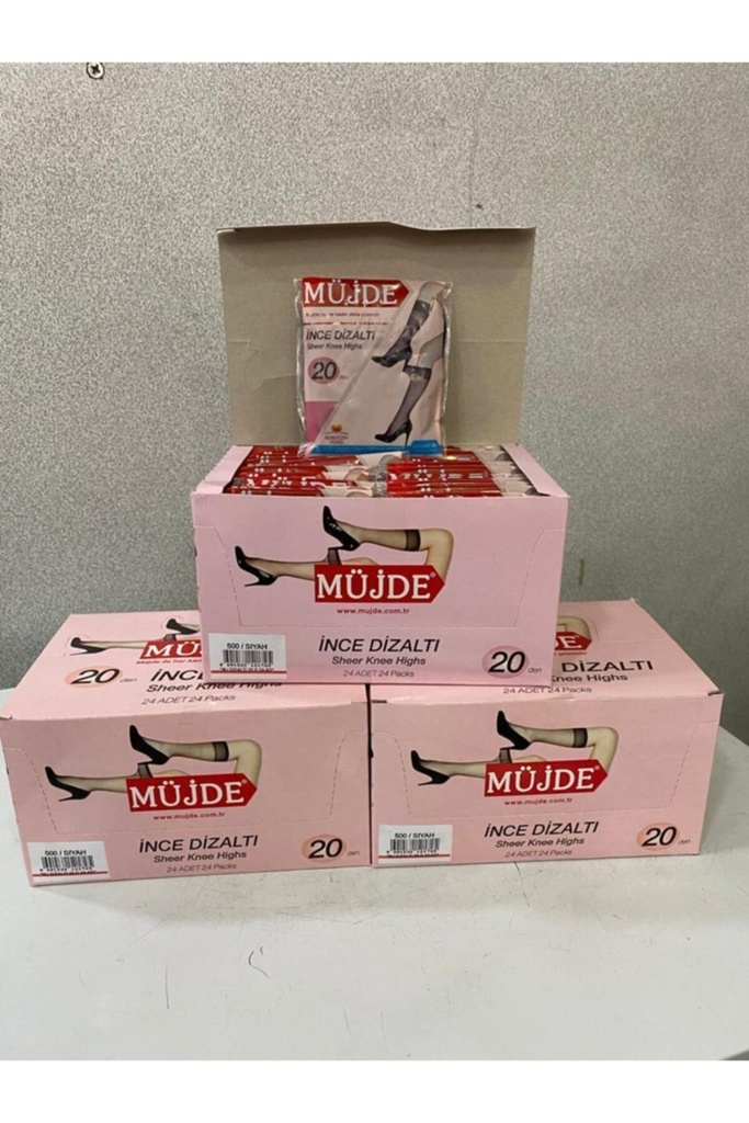 [EST17] Müjde Ince Diz Altı Çorap 24'lü 500 Siyah