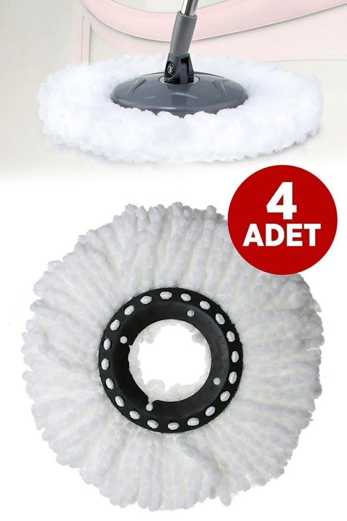[EBS0210] Estiko Paspas Yedeği Mikrofiber Mop Vilada Ucu 4 Adet