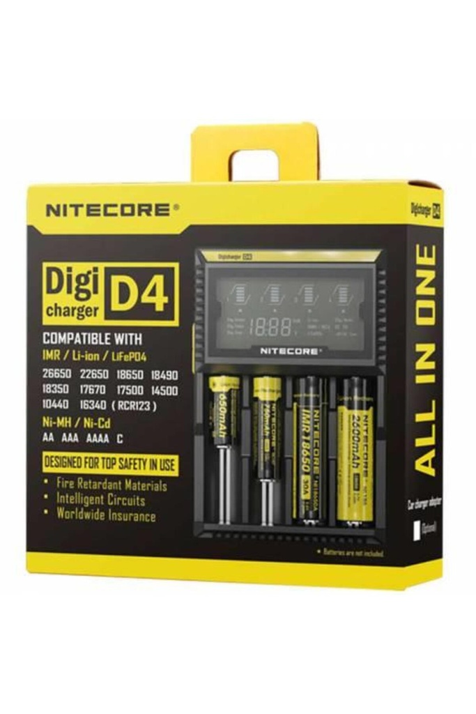 [EBS0251] Nitecore Digi D4 Lcd 18650 Pil Şarj Aleti / Li-İon Life Ni