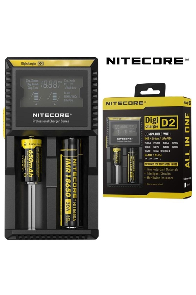 [EBS0253] Nitecore Digi D2 Lcd 18650 Pil Şarj Aleti / Li-İon Life Ni