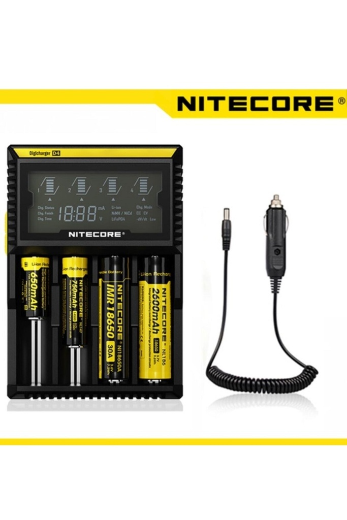 Nitecore D4 Pil Şarj Cihazı + Kablo