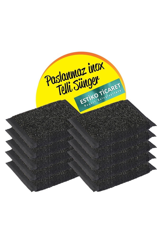 Estiko Inox Telli Temizlik Süngeri 10Lu Paket
