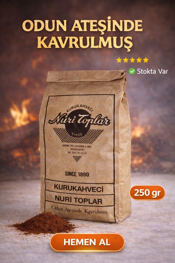 [EBS0181] Nuri Toplar 250 Gr Günlük Taze Çekim Türk Kahvesi 250 Gr