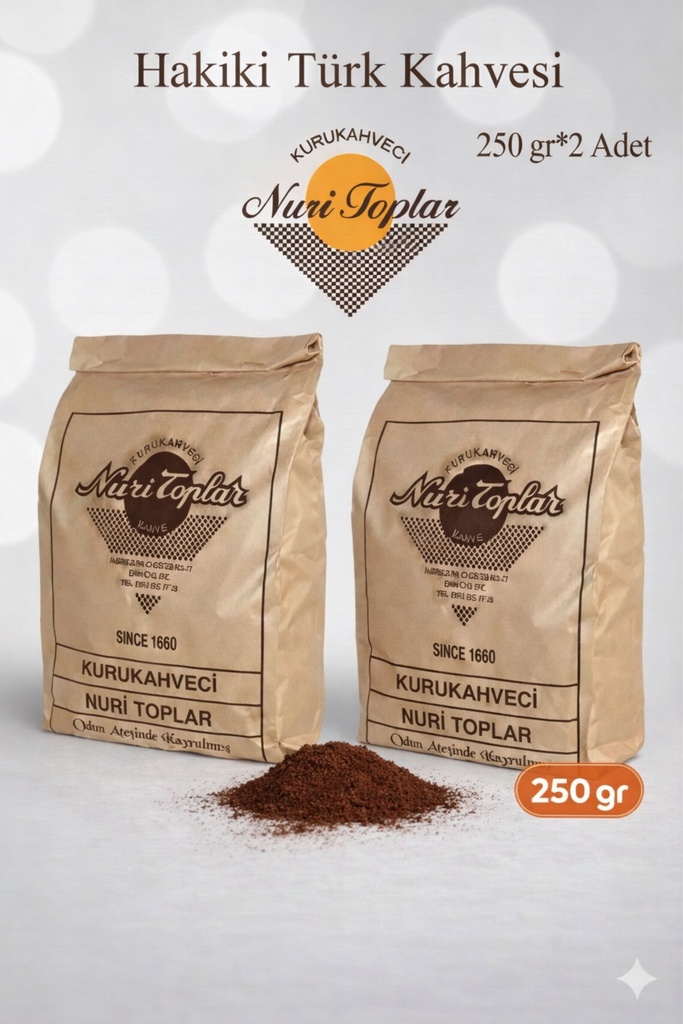 [EBS0183] Nuri Toplar Türk Kahvesi Taze Günlük Çekim 2X250 Gram