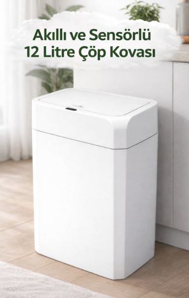 [EBS0004] Follow Me Estiko Sensörlü Çöp Kovası 12 Litre