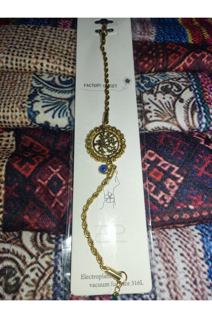 Estiko Yaşam Ağacı Modeli Çelik Bileklik