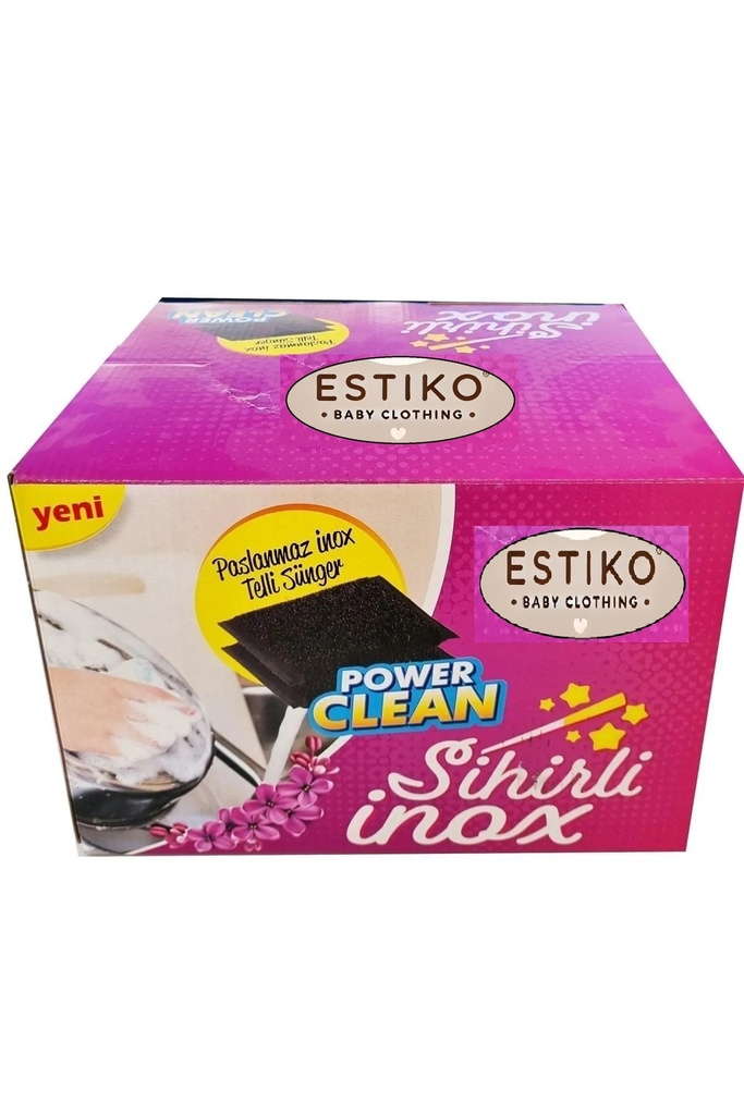 Estiko 24 Paket 2'Li (48 Tekli) Avantajlı Kutu Sihirli Inox Paslanmaz Telli Sünger