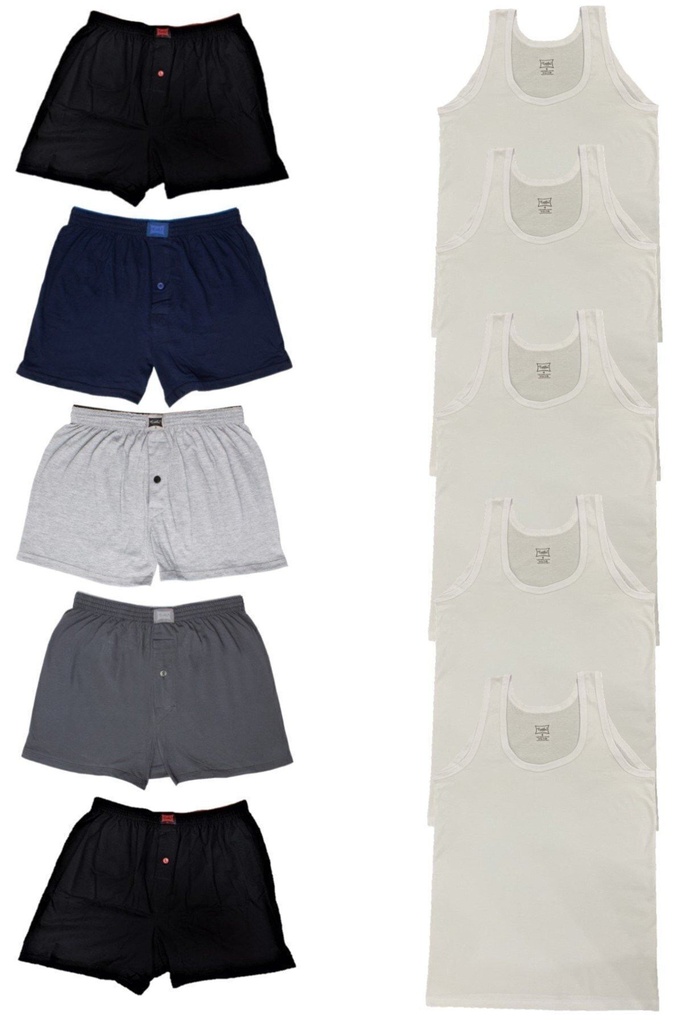 Tutku Erkek 5 Adet Boxer 5 Adet Atlet 10lu Paket