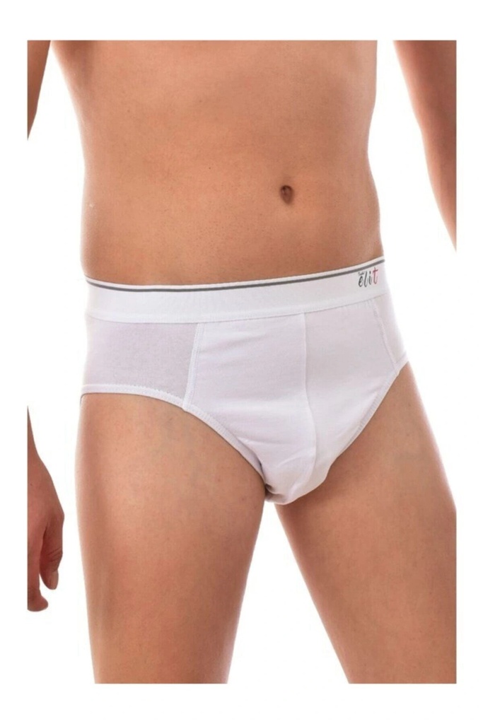 Elit Erkek Beyaz 12 Adet Elit Likralı Kemerli Elastan Slip 1351 (S)