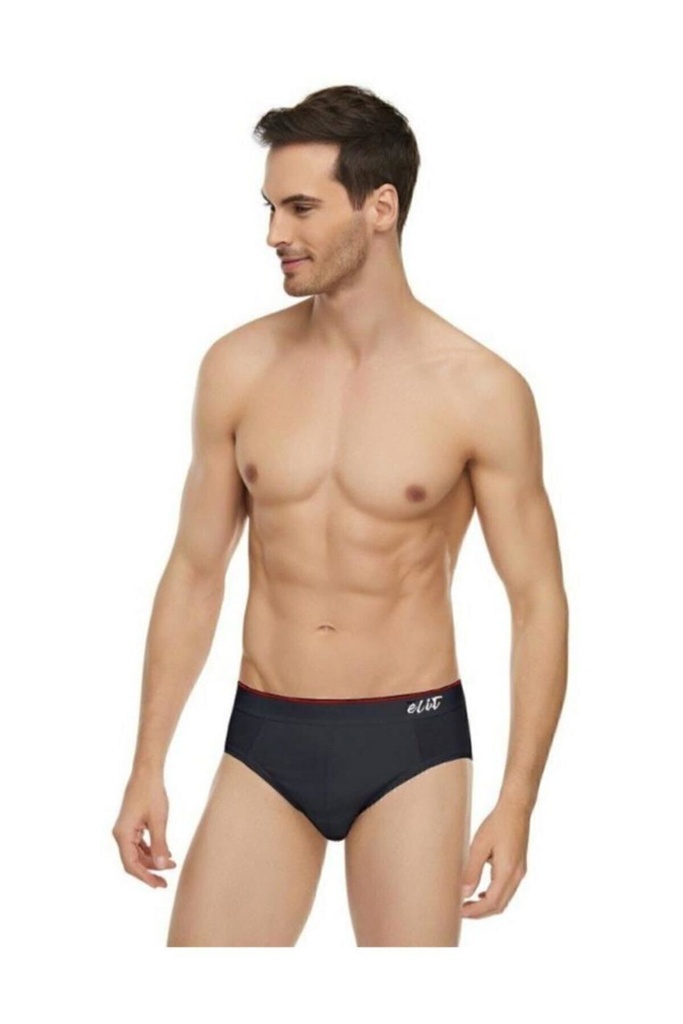 Tutku Elit Erkek Siyah Likralı Pamuklu Kemerli Spor Slip Külot 3'lü Paket