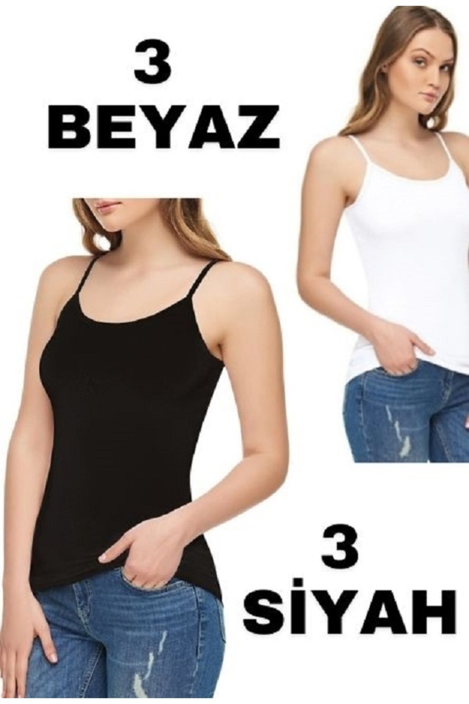Tutku Elit Modal Elastan I?p Askılı Atlet 6'lı (S)