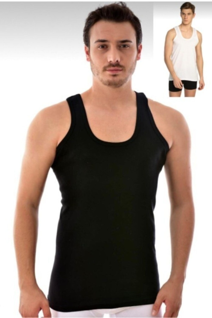 Tutku Erkek Beyaz 6'lı Paket Pamuklu Penye Atlet Beyaz Elf568101ccm6