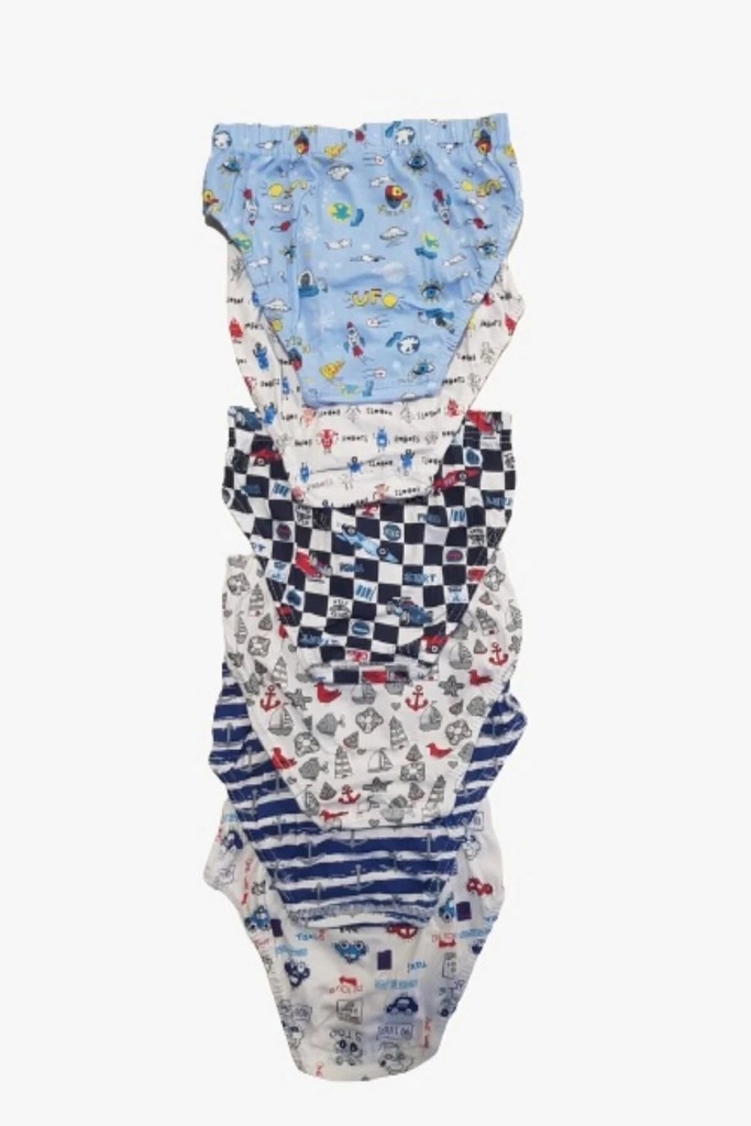 Tutku Erkek Çocuk 6 Lı Paket Elastan Empirme Karışık Desenli Slip Külot (2 Yaş, 4)