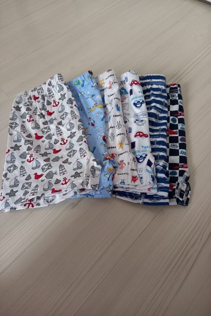 Tutku Erkek Çocuk Beyaz Empirme Desenli Boxer 6'lı (3-4 Yaş)