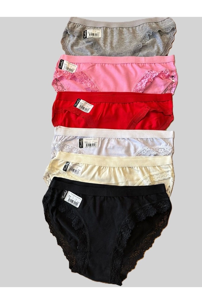 [EST215-S-Beyaz] Tutku Kadın Dantelli Toparlayıcı Külot 6'lı Set (S)