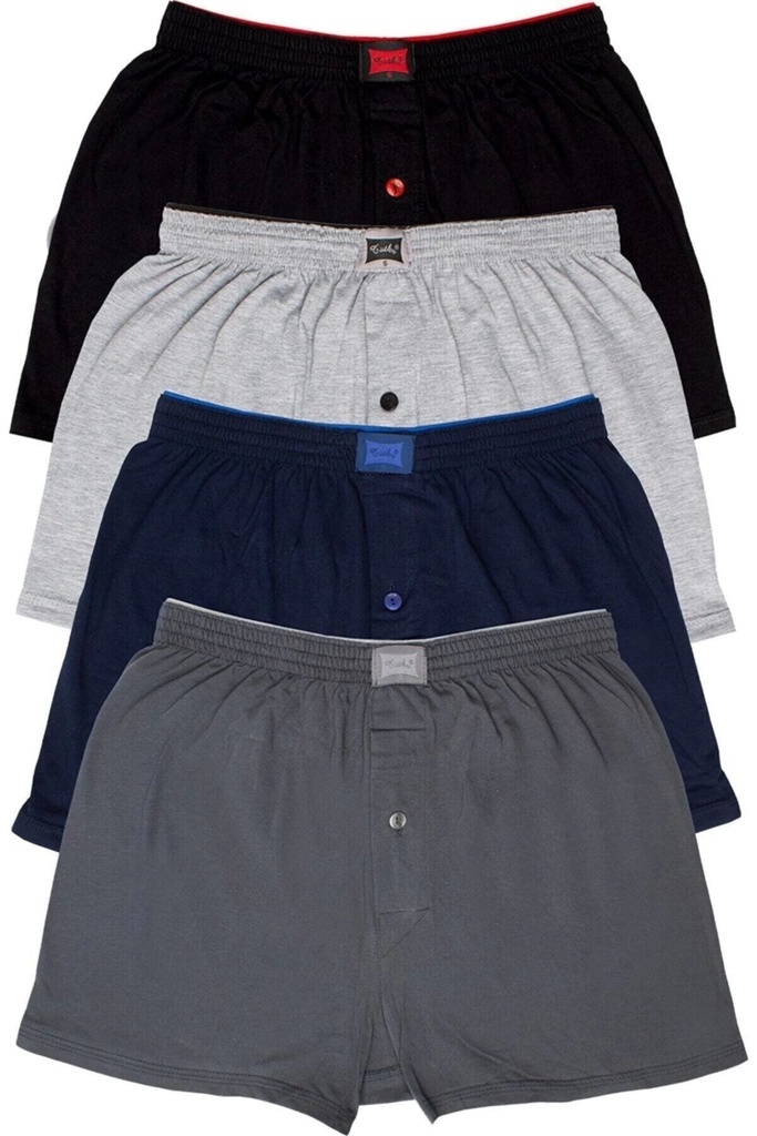 [EST178-M-Gri] Tutku Erkek Gri Penye Düz Boxer 4'lü (M)