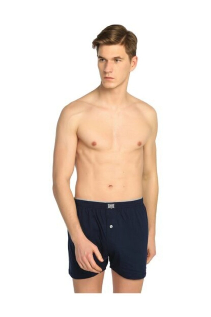 [EST180-S-Beyaz] Tutku Erkek Lacivert Penye Düğmeli Boxer Renk 5'li Paket (S)