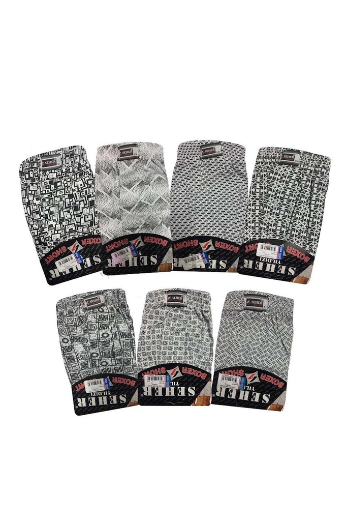 [EST28-S-Beyaz] Seher Empirme Erkek 6`lı Desenli Boxer S-1 0007 (S)