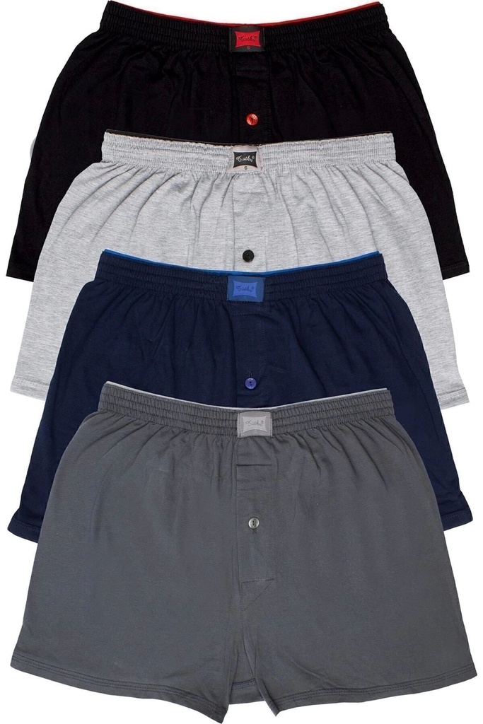 [EST179-M-Gri] Tutku Erkek Gri Penye Düz Boxer 4'lü 312001181111 (M)