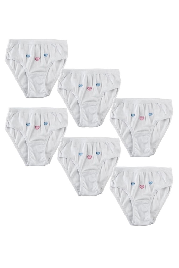 Tutku 6'lı Paket Kız Çocuk Beyaz Külot (4)