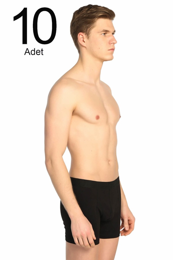 Tutku Erkek Siyah 10'lu Paket likralı Boxer ELF568T0114CCM10