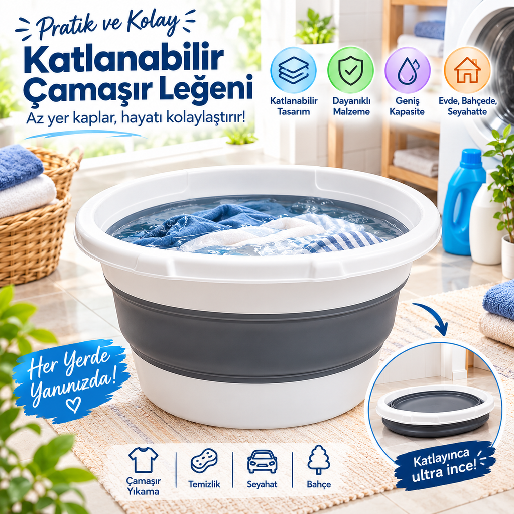 KATLANABİLEN SU KOVASI 12 LT